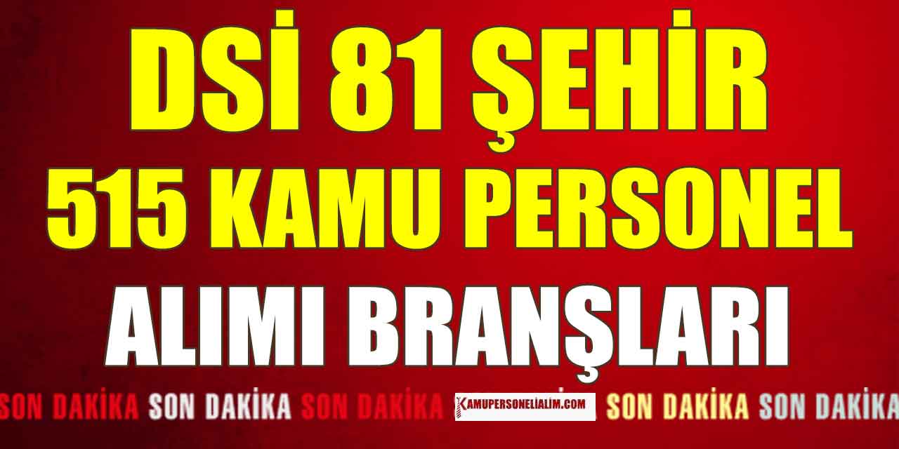 DSİ 515 Kamu Personel Alımı 81 Şehir Kadro Müjdesi Verildi!