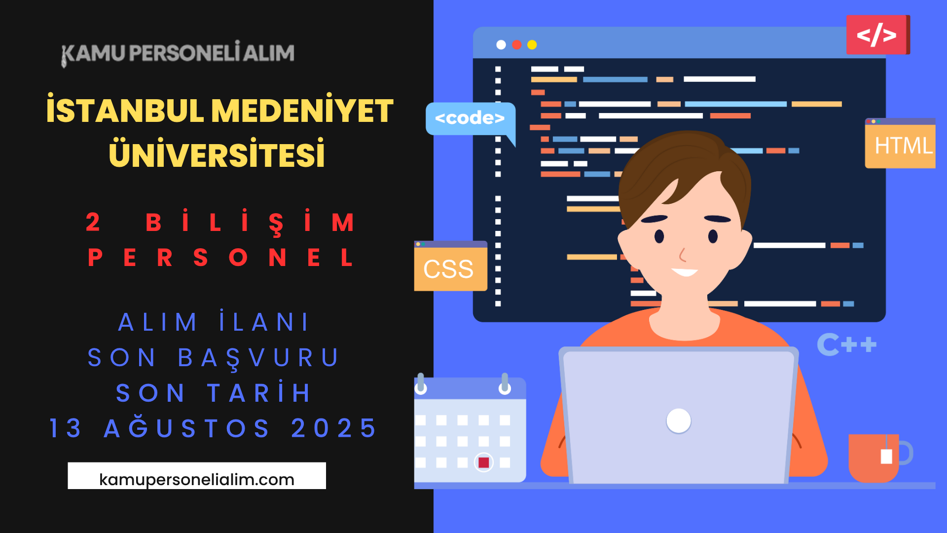 İstanbul Medeniyet Üniversitesi 2 Sözleşmeli Bilişim Personeli Alımı Yapacak: İşte Tüm Detaylar