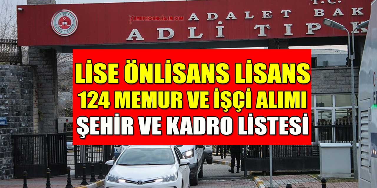 ATK (Adli Tıp Kurumu) 124 İşçi Memur ve Kamu Personeli Alımı