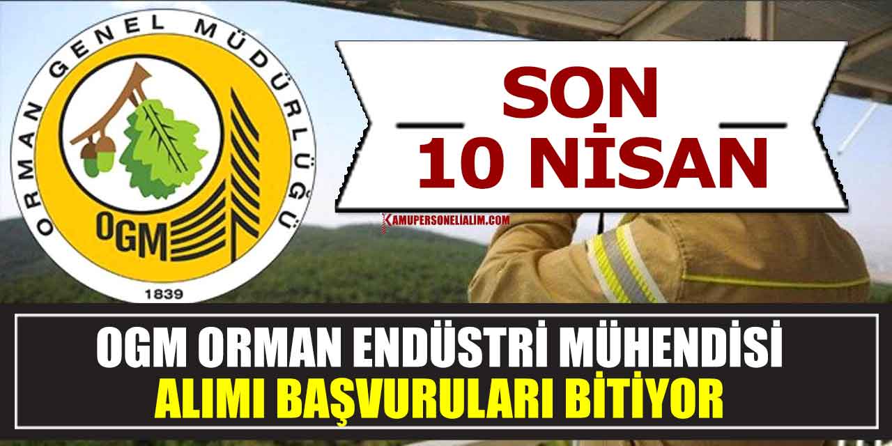 OGM Orman Endüstri Mühendis Alımı Başvuruları Bitiyor Son 10 Nisan