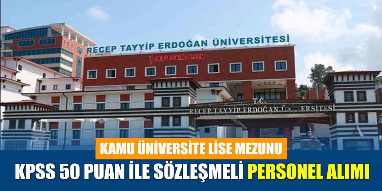 Kamu Üniversite Lise Mezunu Kpss 50 Puan İle Sözleşmeli Personel Alımı