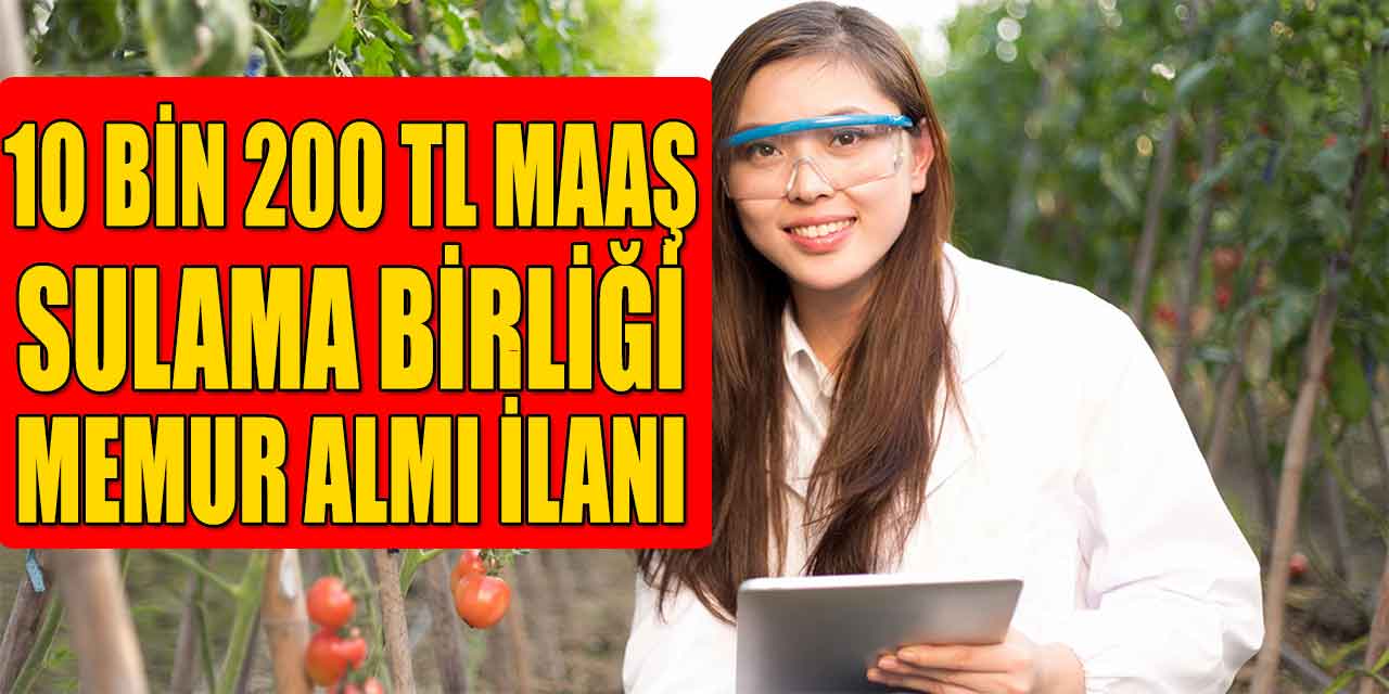 Sulama Birliği 10 Bin 200 TL Maaş İŞKUR Memur Alımı