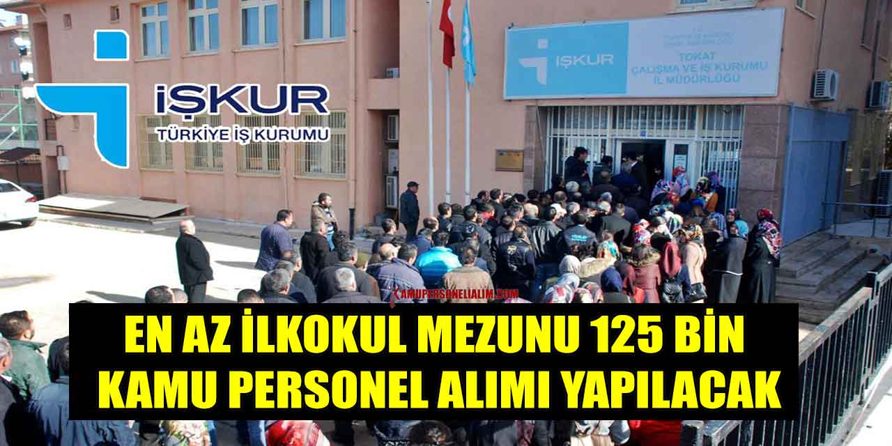 En Az İlkokul Mezunu 125 Bin Kamu Personel Alımı Yapılacak
