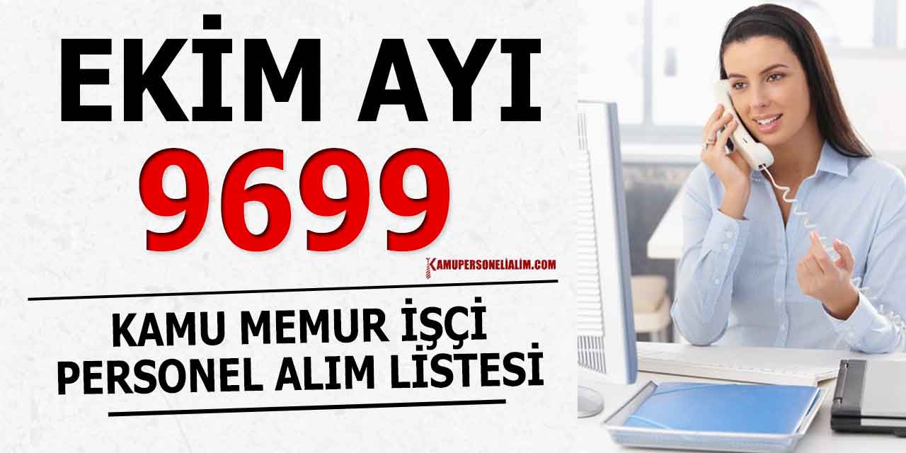 Kamuya En Az İlkokul Mezunu 9699 Memur Ve Personel Alımı! Ekim Ayı Kamu İş İlanları