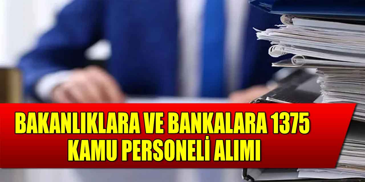 Bakanlıklara ve Bankalara 1375 Kamu Personeli Alımı Güncel Başvuruları
