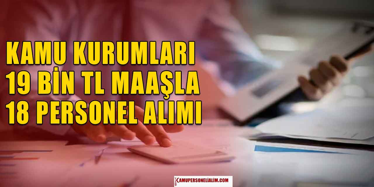 Üniversiteler ve Kamu Kurumları 9100 TL Maaş 18 Personel Alımı