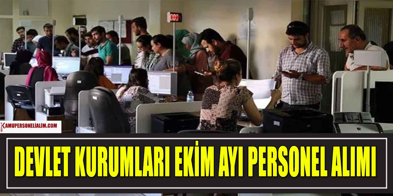 Devlet Kurumları Ekim Ayı Kamu Personeli Alımı Başvuruları