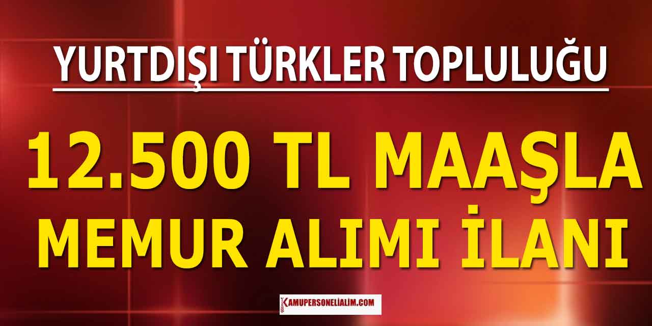 Yurtdışı Türkler ve Akraba Toplulukları 10 Sözleşmeli Memur Alımı! 12500 TL Maaş