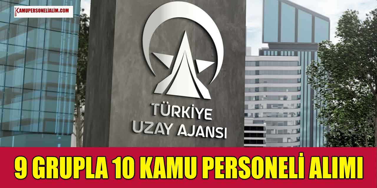 Türkiye Uzay Ajansı 9 Grupla 10 Kamu Personeli Alımı