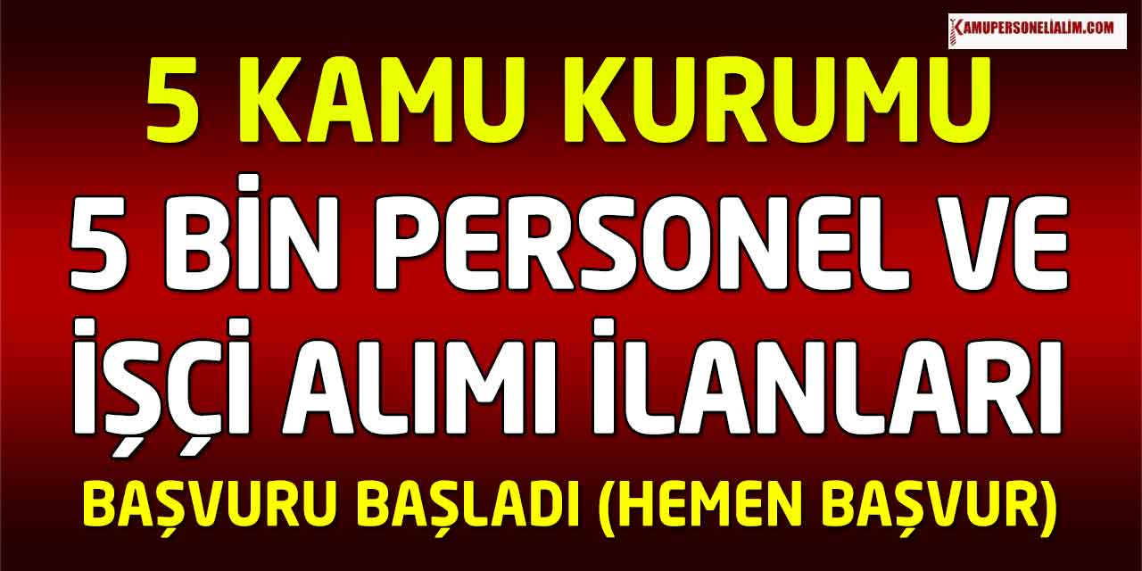 5 Kamu Kurumu 5 Bin Kamu Personeli ve İşçi Alımı Başvuru Ekranı