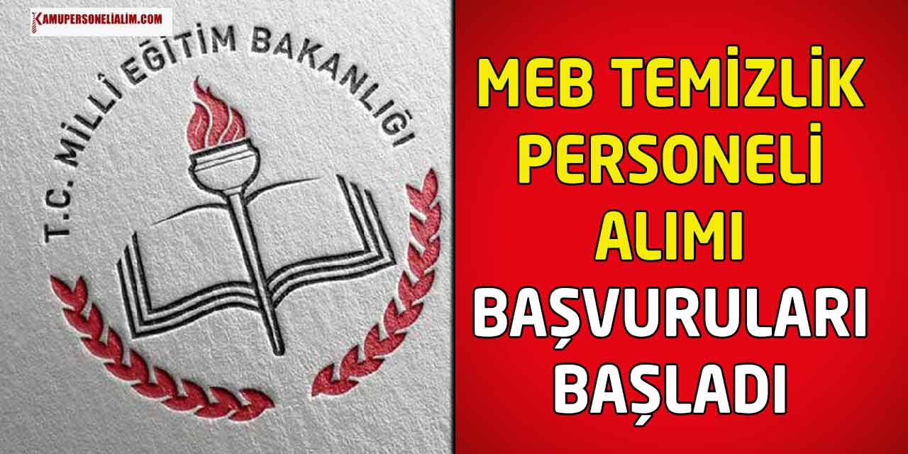 MEB ASO 50 Üst Yaşla Temizlik Personeli Alımı Yapıyor
