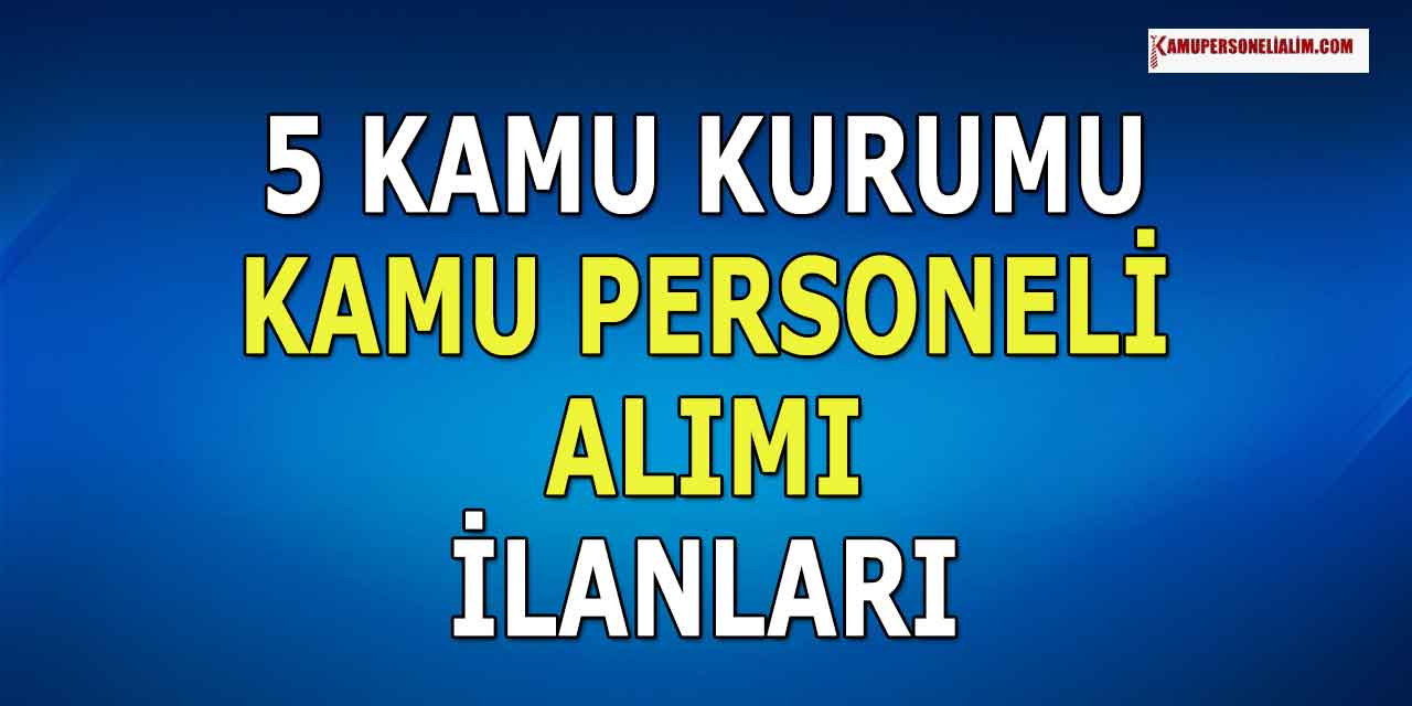 5 Kamu Kurumu Kamu Personeli Alımı Ağustos 2023