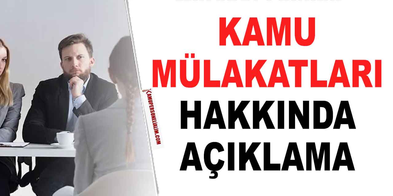 Ali Yalçın Kamu İstihdamında Mülakat  Etkisi Açıklaması